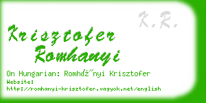 krisztofer romhanyi business card